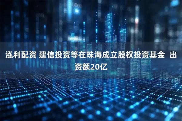 泓利配资 建信投资等在珠海成立股权投资基金  出资额20亿